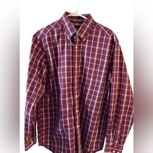 Eddie Bauer Men’s Red Plaid Long Sleeve Shirt Size M